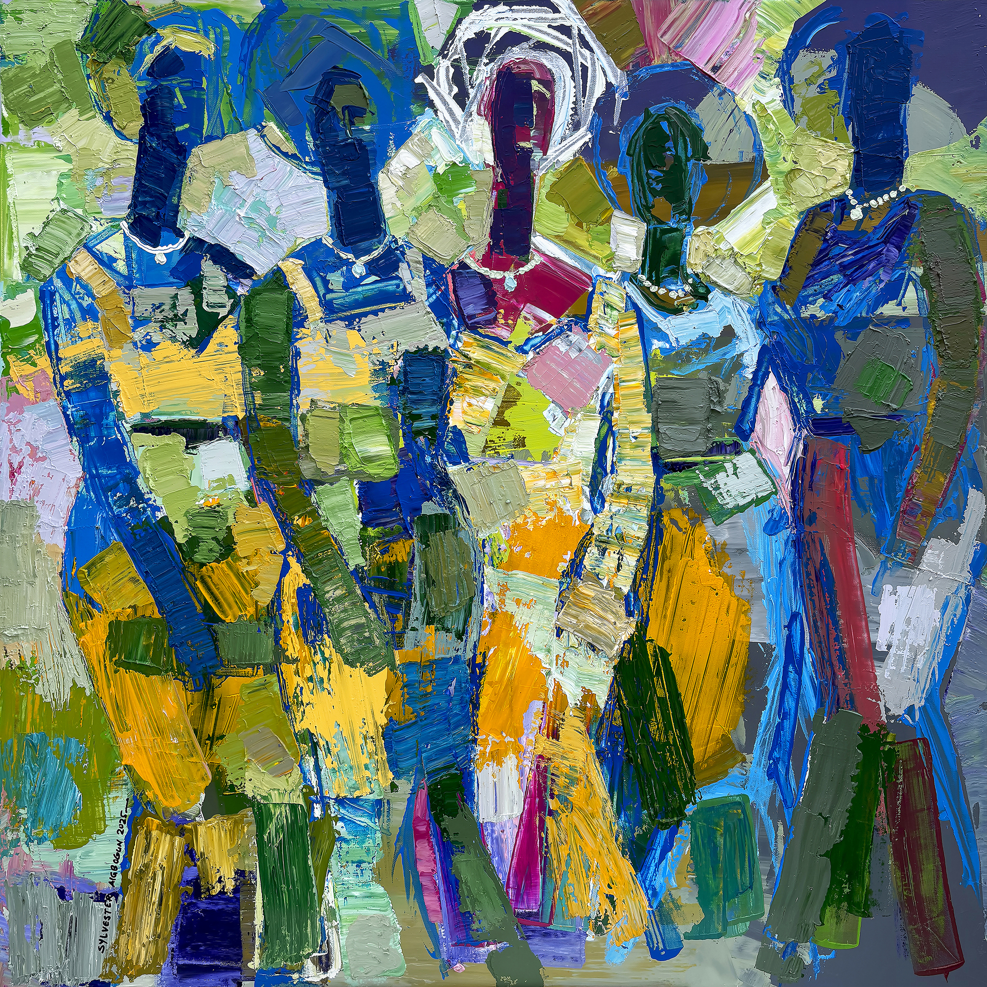 Original acrylic painting by Sylvester Aigbogun